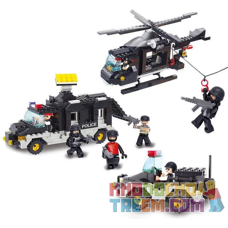 SLUBAN M38-B2100 B2100 2100 M38B2100 38-B2100 non  ĐỘI CẢNH SÁT CHỐNG BOM bộ đồ chơi xếp lắp ráp ghép mô hình Swat Special Force Đặc Nhiệm 499 khối