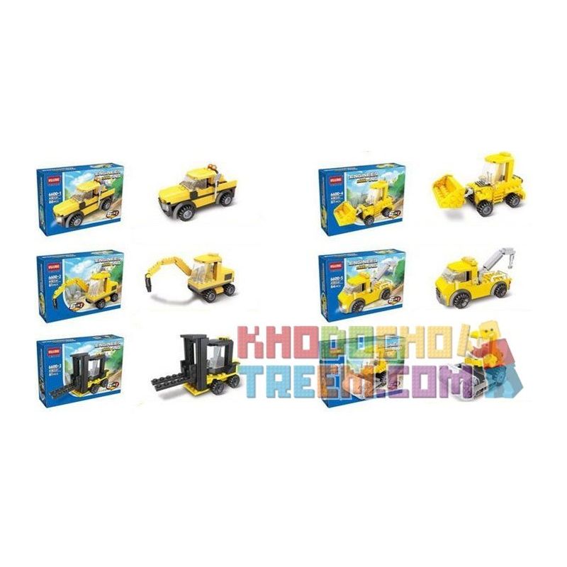 HSANHE 6600 Xếp hình kiểu  CITY Construction Vehicles Collection Bộ Sưu Tập Xe Công Trình 496 khối