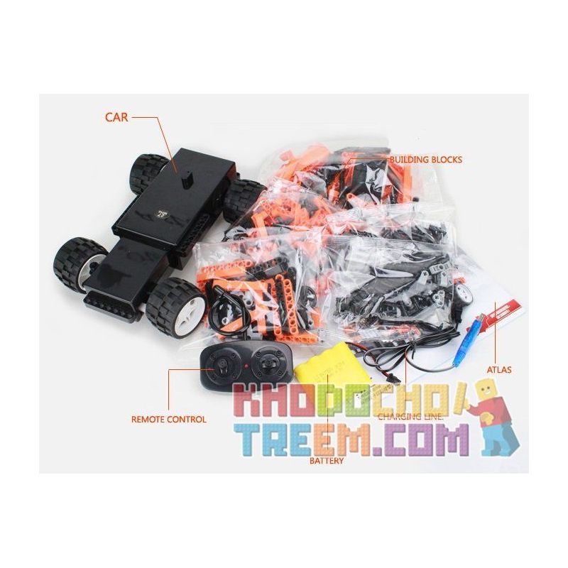 QIZHILE 6509 Xếp hình kiểu   Remote Control Pickup Truck Xe Bán Tải điều Khiển Từ Xa 492 khối điều khiển từ xa