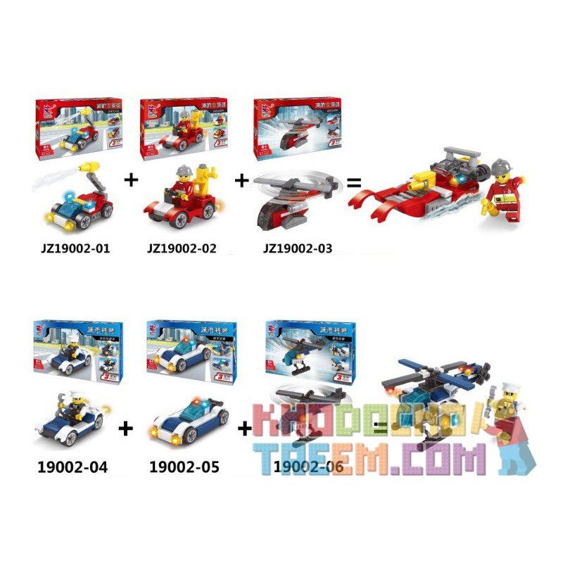 LE DI PIN 19002 Xếp hình kiểu  CITY The Collection Of Fire Hero And Police Of City Bộ Sưu Tập Lính Cứu Hỏa Và Cảnh Sát 502 khối