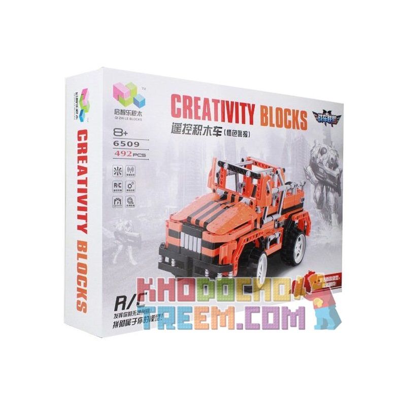 QIZHILE 6509 Xếp hình kiểu   Remote Control Pickup Truck Xe Bán Tải điều Khiển Từ Xa 492 khối điều khiển từ xa