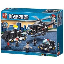 SLUBAN M38-B2100 B2100 2100 M38B2100 38-B2100 Xếp hình kiểu Lego SWAT SPECIAL FORCE Explosion-proof Special Police Motor đội Cảnh Sát Chống Bom 499 khối