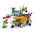 QIZHILE 25005 Xếp hình kiểu Lego CLASSIC Jungle Expedition Truck, Carnivores, Waterfall Khám Phá Rừng Nhiệt đới Xe Tải, Cây ăn Thịt, Thác Nước 486 khối