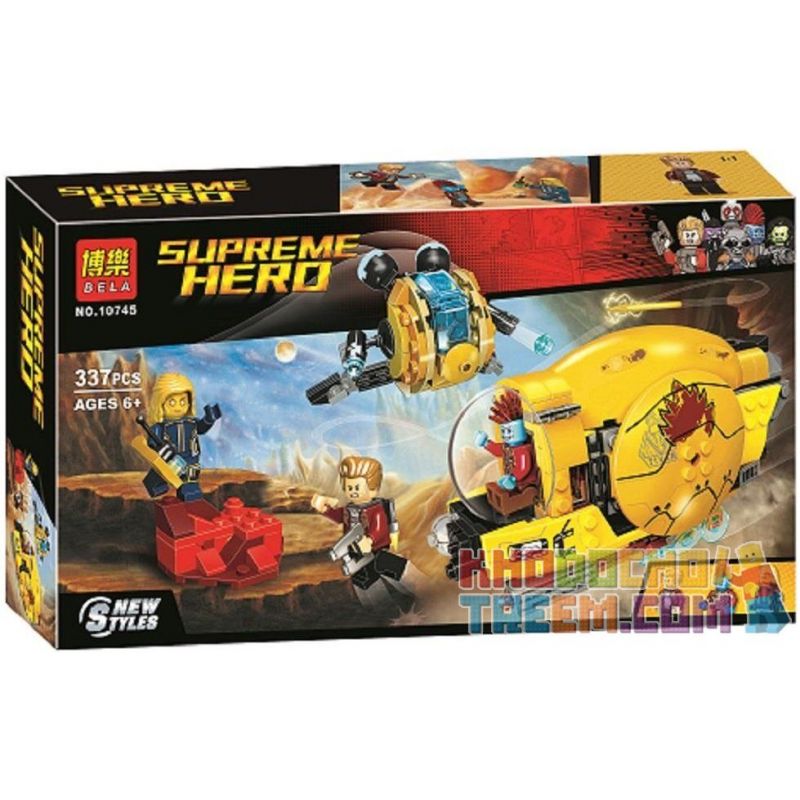 Bela 10745 Lari 10745 Xếp hình kiểu Lego MARVEL SUPER HEROES Ayesha's Revenge Galaxy Guards 2 Auras Sự Trả Thù Của Ayesha's 323 khối