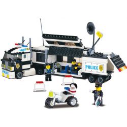 Enlighten 128 Qman 128 Xếp hình kiểu Lego WORLD CITY Surveillance Truck Monitor Truck Explosion-proof Tracking Vehicle Xe Tải Giám Sát Của Cảnh Sát 261 khối