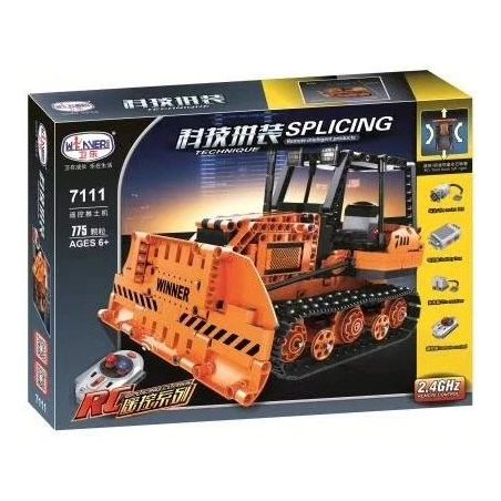 Winner 7111 non  MÁY ỦI BÁNH XÍCH ĐIỀU KHIỂN TỪ XA bộ đồ chơi xếp lắp ráp ghép mô hình  SPLICING RC ENGINEERING BULLDOZER Kỹ Thuật Công Nghệ Cao Mô Hình Phương Tiện 775 khối