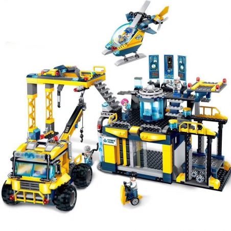 Enlighten 2412 Qman 2412 non  TRẠI KHAI THÁC ĐÁ bộ đồ chơi xếp lắp ráp ghép mô hình Kyanite Squad KYANITE SQUAD ALPHA EXPLORATION BASE Đội Khai Khoáng 753 khối