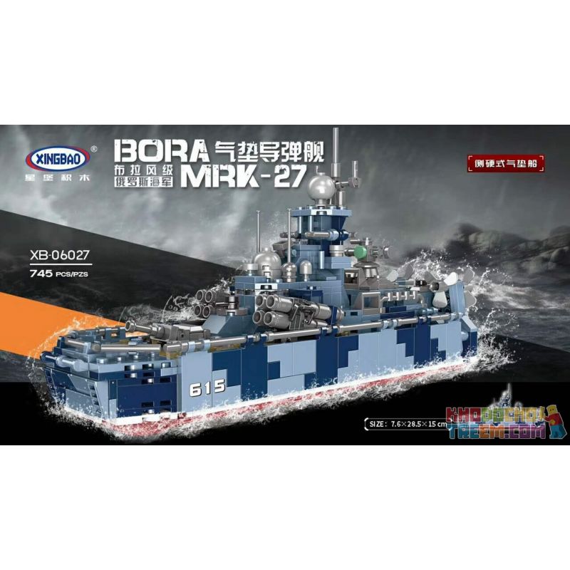 XINGBAO XB-06027 06027 XB06027 Xếp hình kiểu Lego MILITARY ARMY Bora Mrk-27 Bravo-class Russian Navy Hovercraft Missile Side Hard Hovercraft Tàu đệm Khí 745 khối