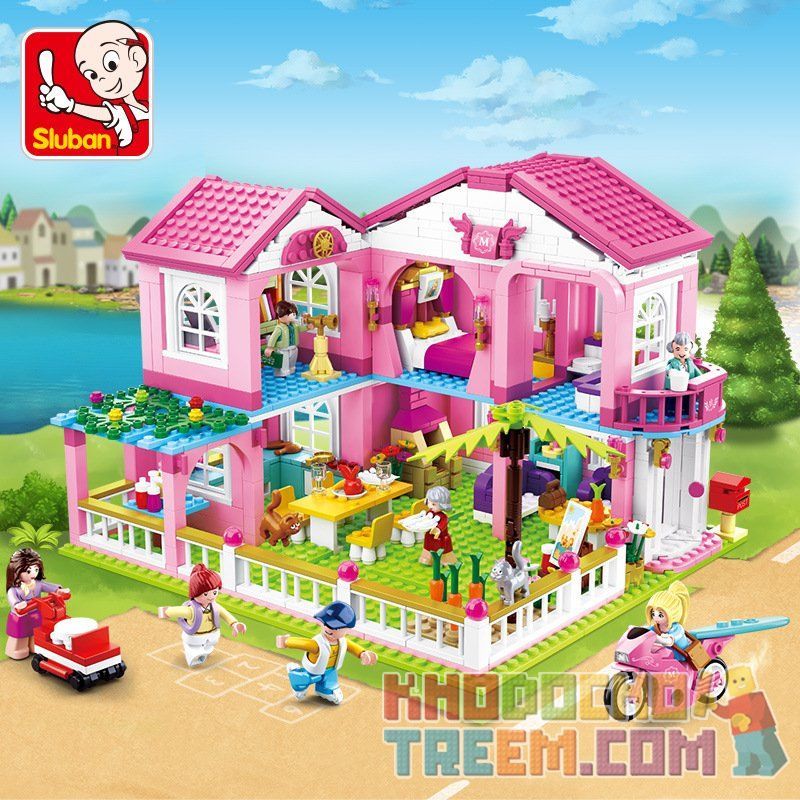 SLUBAN M38-B0721 B0721 0721 M38B0721 38-B0721 non  BIỆT THỰ NGHỈ DƯỠNG bộ đồ chơi xếp lắp ráp ghép mô hình  Các Bạn Gái 896 khối