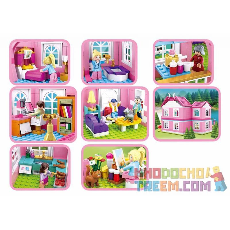 SLUBAN M38-B0721 B0721 0721 M38B0721 38-B0721 non  BIỆT THỰ NGHỈ DƯỠNG bộ đồ chơi xếp lắp ráp ghép mô hình  Các Bạn Gái 896 khối