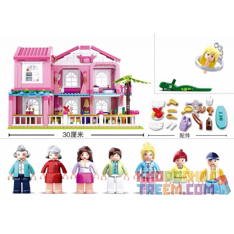 SLUBAN M38-B0721 B0721 0721 M38B0721 38-B0721 non  BIỆT THỰ NGHỈ DƯỠNG bộ đồ chơi xếp lắp ráp ghép mô hình  Các Bạn Gái 896 khối