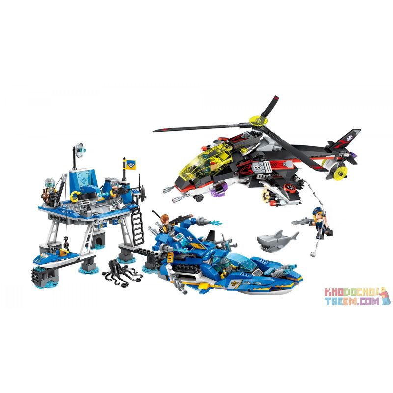 Enlighten 2720 Qman 2720 non Lego TẤN CÔNG TRẠM CANH GÁC TRÊN BIỂN bộ đồ chơi xếp lắp ráp ghép mô hình The High-Tech Era Kỷ Nguyên Công Nghệ Cao 724 khối