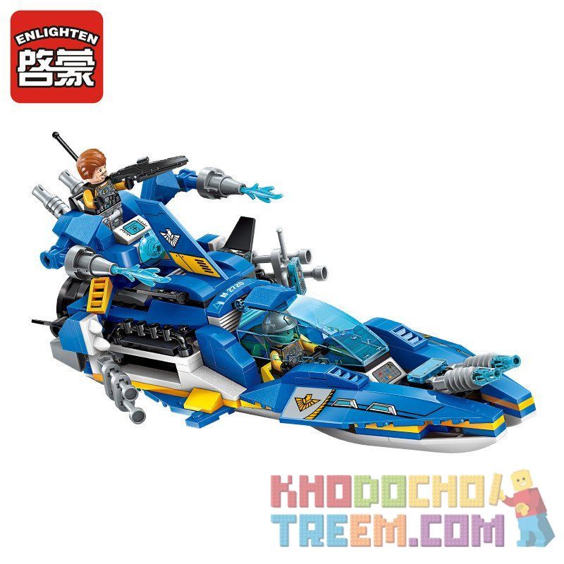 Enlighten 2720 Qman 2720 non  TẤN CÔNG TRẠM CANH GÁC TRÊN BIỂN bộ đồ chơi xếp lắp ráp ghép mô hình The High-Tech Era Kỷ Nguyên Công Nghệ Cao 724 khối