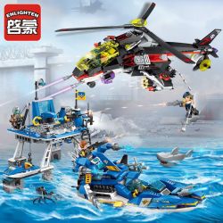 Enlighten 2720 Qman 2720 Xếp hình kiểu Lego THE HIGH-TECH ERA Technology Era I Harbor Tấn Công Trạm Canh Gác Trên Biển 724 khối
