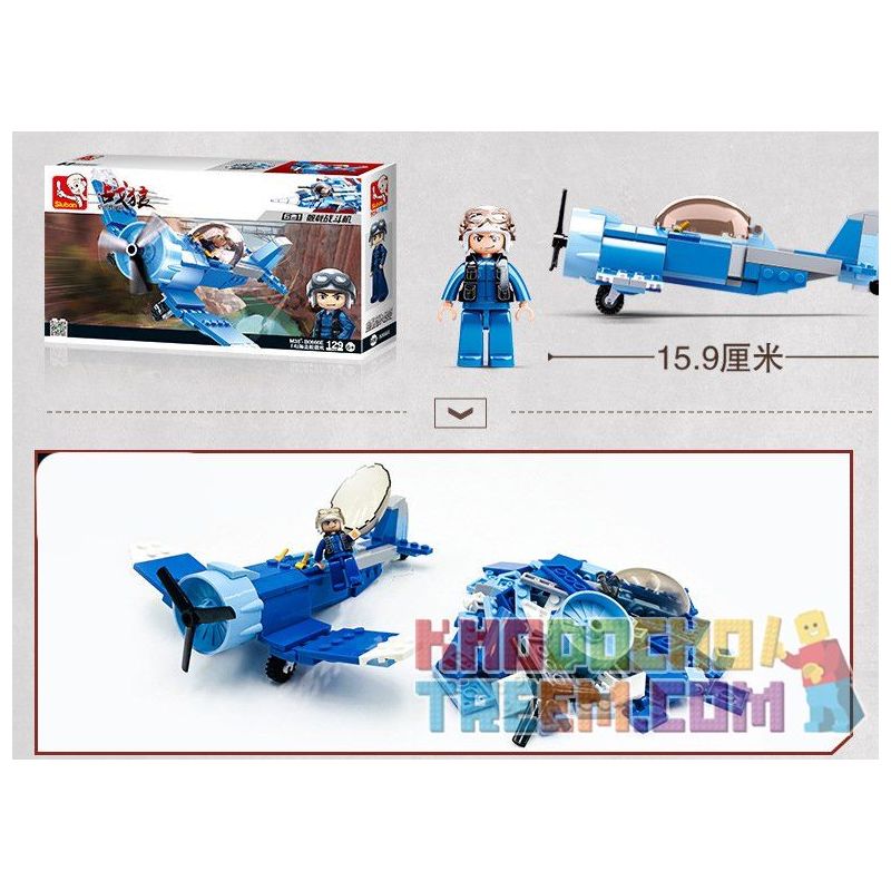 SLUBAN M38 non  MÁY BAY CHIẾN ĐẤU ( 6 TRONG 1) bộ đồ chơi xếp lắp ráp ghép mô hình Military Army Quân Sự Bộ Đội 728 khối