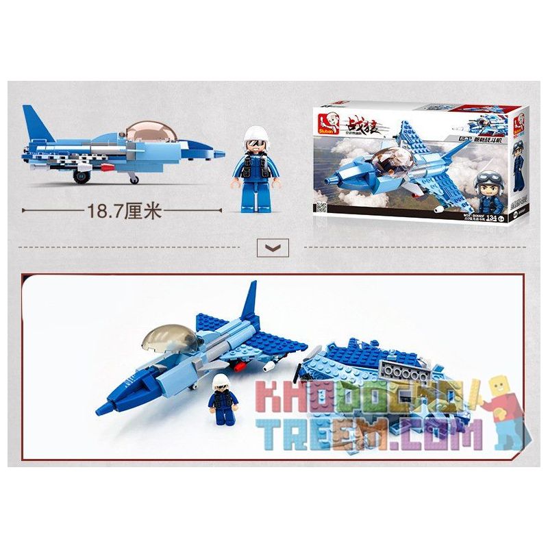 SLUBAN M38 non  MÁY BAY CHIẾN ĐẤU ( 6 TRONG 1) bộ đồ chơi xếp lắp ráp ghép mô hình Military Army Quân Sự Bộ Đội 728 khối