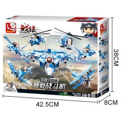 SLUBAN M38 non  MÁY BAY CHIẾN ĐẤU ( 6 TRONG 1) bộ đồ chơi xếp lắp ráp ghép mô hình Military Army Quân Sự Bộ Đội 728 khối