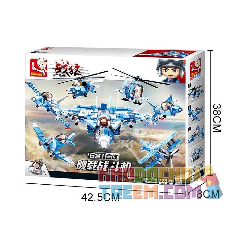 SLUBAN M38 non  MÁY BAY CHIẾN ĐẤU ( 6 TRONG 1) bộ đồ chơi xếp lắp ráp ghép mô hình Military Army Quân Sự Bộ Đội 728 khối