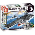 SEMBO 12261 non Lego TÀU SÂN BAY bộ đồ chơi xếp lắp ráp ghép mô hình Black Gold Cuộc Chiến Vàng Đen 716 khối