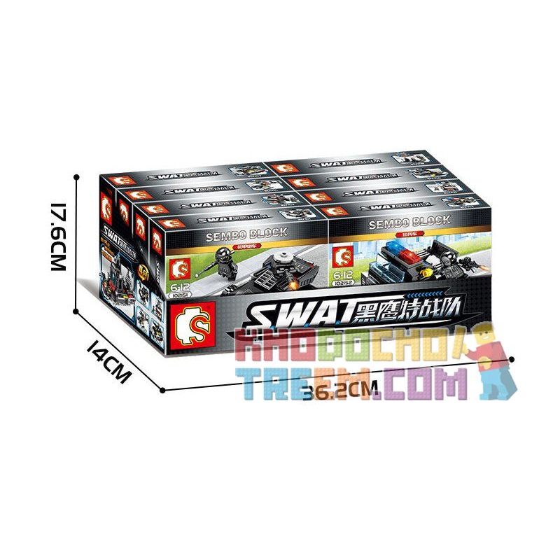 SEMBO 102156 102157 102158 102386 102151 102152 102153 102154 102155 non  8 BỘ NHỎ KẾT HỢP bộ đồ chơi xếp lắp ráp ghép mô hình Swat Special Force Đặc Nhiệm 716 khối