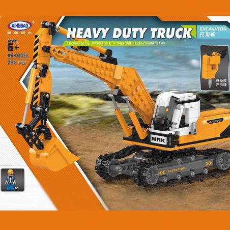 XINGBAO XB-03038 03038 XB03038 non  MÁY XÚC bộ đồ chơi xếp lắp ráp ghép mô hình Heavy Duty Truck HEAVY DUTY TRUCK EXCAVATOR Xe Máy Hạng Nặng 722 khối