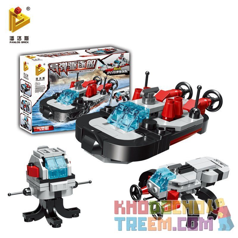 PanlosBrick 633004 T633004 Panlos Brick 633004 T633004 non  TÀU CHIẾN 8 TRONG 1 bộ đồ chơi xếp lắp ráp ghép mô hình Military Army MISSILE DESTROYER Quân Sự Bộ Đội 788 khối