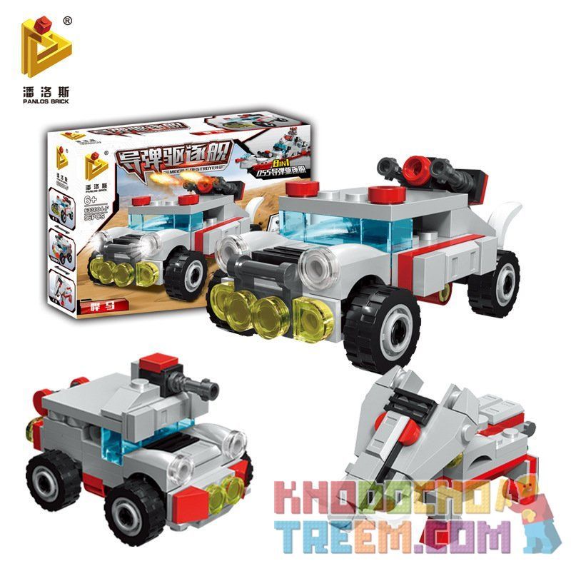 PanlosBrick 633004 T633004 Panlos Brick 633004 T633004 non  TÀU CHIẾN 8 TRONG 1 bộ đồ chơi xếp lắp ráp ghép mô hình Military Army MISSILE DESTROYER Quân Sự Bộ Đội 788 khối