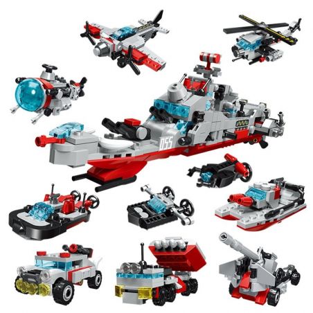 PanlosBrick 633004 T633004 Panlos Brick 633004 T633004 non  TÀU CHIẾN 8 TRONG 1 bộ đồ chơi xếp lắp ráp ghép mô hình Military Army MISSILE DESTROYER Quân Sự Bộ Đội 788 khối
