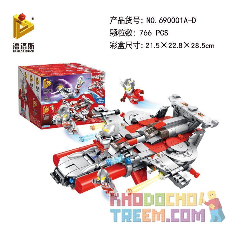 PanlosBrick 690001A 690001B 690001C 690001D Panlos Brick 690001A 690001B 690001C 690001D non  SPACECRAFT OTTMAN 4 TRONG 1 bộ đồ chơi xếp lắp ráp ghép mô hình Ultraman Vệ Binh Vũ Trụ Siêu Nhân Điện Quang 766 khối