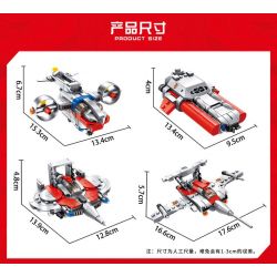 PanlosBrick 690001A 690001B 690001C 690001D Panlos Brick 690001A 690001B 690001C 690001D non  SPACECRAFT OTTMAN 4 TRONG 1 bộ đồ chơi xếp lắp ráp ghép mô hình Ultraman Vệ Binh Vũ Trụ Siêu Nhân Điện Quang 766 khối