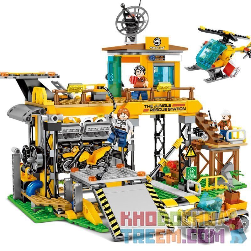 SEMBO 603032 non  TRẠM CỨU HỘ TRONG RỪNG bộ đồ chơi xếp lắp ráp ghép mô hình Rescue Team Đội Cứu Hộ 725 khối