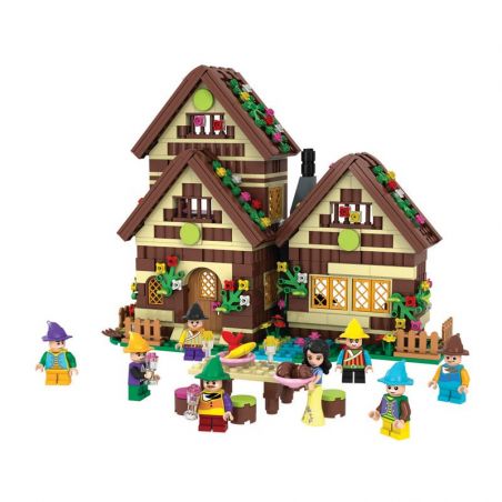 Winner 5005 non  NÀNG BẠCH TUYẾT VÀ 7 CHÚ LÙN bộ đồ chơi xếp lắp ráp ghép mô hình Snow White Princess 658 khối
