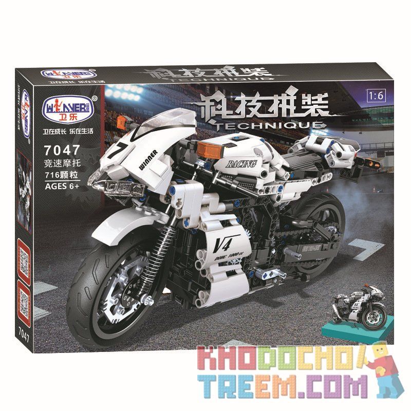 REBRICKABLE MOC-24892 24892 MOC24892 Winner 7047 non  MÔ TÔ PHÂN KHỐI LỚN TỈ LỆ 1:6 tỷ lệ 1:6 bộ đồ chơi xếp lắp ráp ghép mô hình  THE SPORTS STREET MOTORCYCLE Kỹ Thuật Công Nghệ Cao Mô Hình Phương Tiện 716 khối