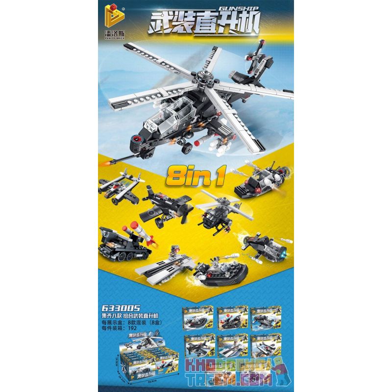 PanlosBrick 633005F 633005G 633005H 633005A 633005B 633005C 633005D 633005E Panlos Brick 633005F 633005G 633005H 633005A 633005B 633005C 633005D 633005E non  8 PHƯƠNG TIỆN QUÂN SỰ KẾT HỢP THÀNH TRỰC THĂNG TẤN CÔNG bộ đồ chơi xếp lắp ráp ghép mô hình Military Army GUNSHIP Quân Sự Bộ Đội 712 khối