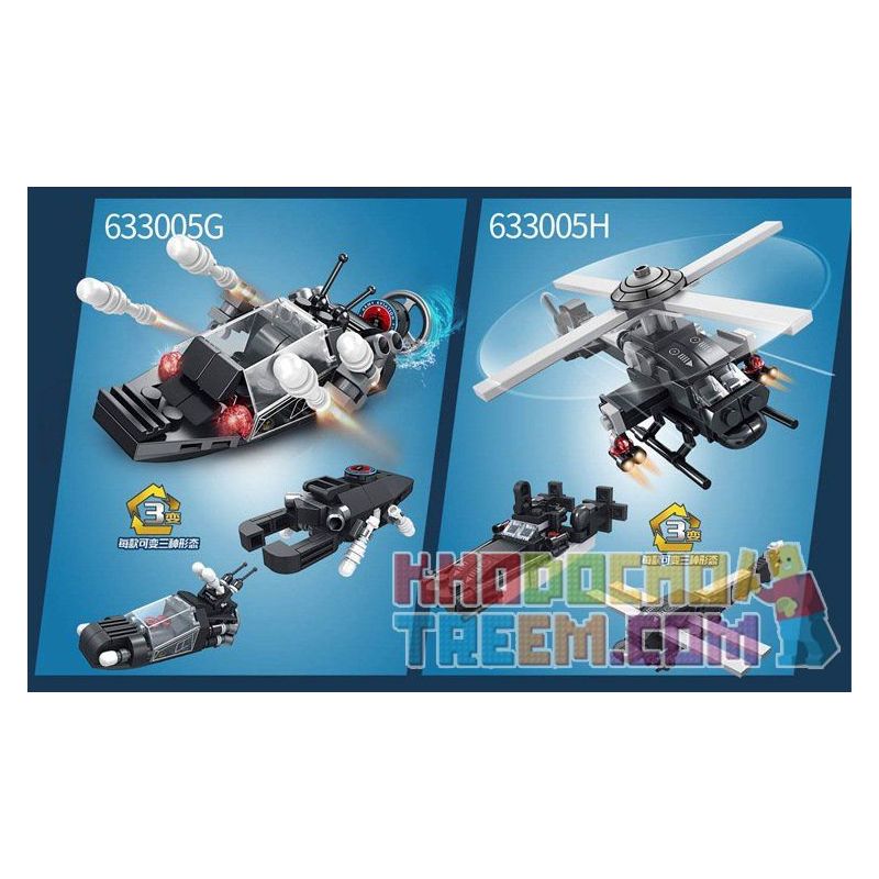 PanlosBrick 633005F 633005G 633005H 633005A 633005B 633005C 633005D 633005E Panlos Brick 633005F 633005G 633005H 633005A 633005B 633005C 633005D 633005E non  8 PHƯƠNG TIỆN QUÂN SỰ KẾT HỢP THÀNH TRỰC THĂNG TẤN CÔNG bộ đồ chơi xếp lắp ráp ghép mô hình Military Army GUNSHIP Quân Sự Bộ Đội 712 khối