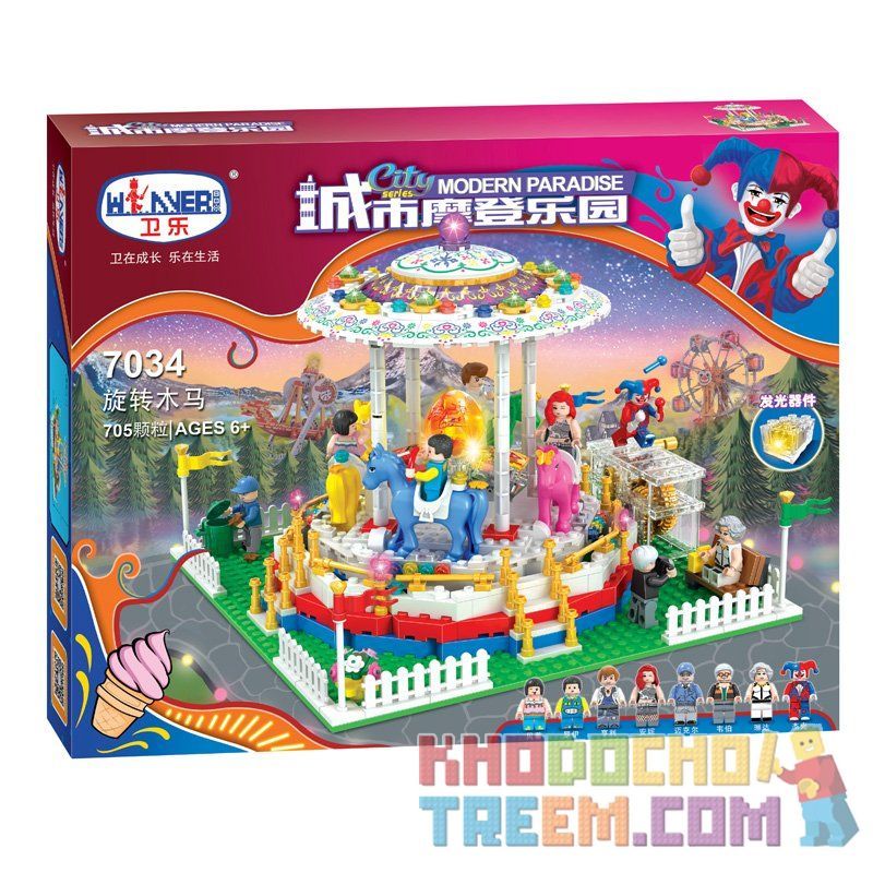 Winner 7034 non  TRÒ CHƠI NGỰA GỖ XOAY VÒNG bộ đồ chơi xếp lắp ráp ghép mô hình City Modern Paradise Thành Phố Thiên Đường Hiện Đại 705 khối Winner 7034 non  TRÒ CHƠI NGỰA GỖ XOAY VÒNG bộ đồ chơi xếp lắp ráp ghép mô hình City Modern Paradise Thành Phố Thiên Đường Hiện Đại 705 khối