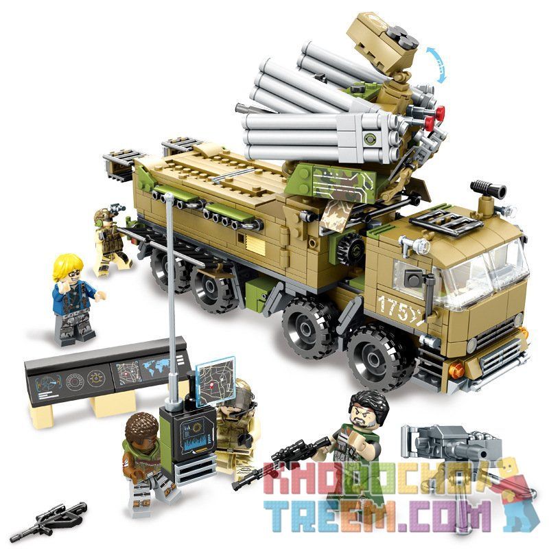 SEMBO 11716 non  HỆ THỐNG PHÒNG THỦ TẦM GẦN PANTSIR S1 bộ đồ chơi xếp lắp ráp ghép mô hình Black Gold Cuộc Chiến Vàng Đen 704 khối