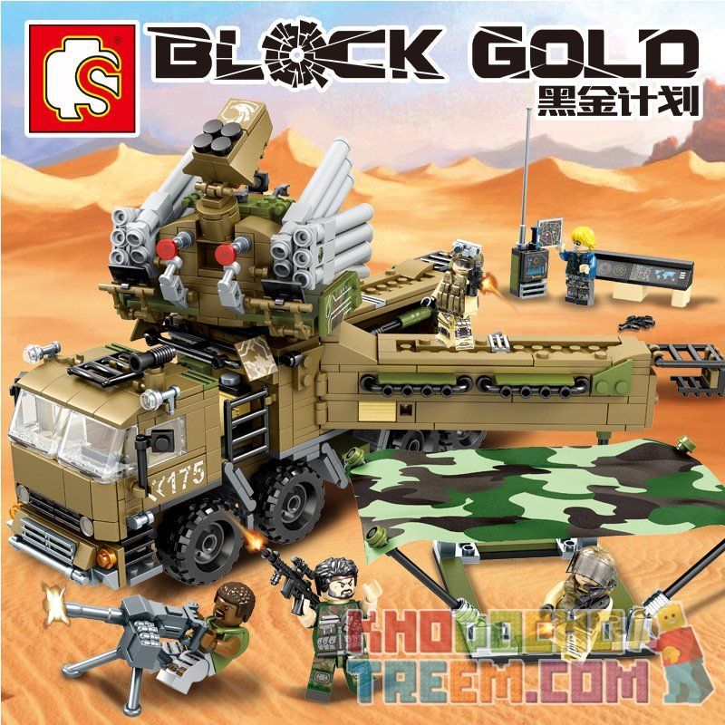 SEMBO 11716 non  HỆ THỐNG PHÒNG THỦ TẦM GẦN PANTSIR S1 bộ đồ chơi xếp lắp ráp ghép mô hình Black Gold Cuộc Chiến Vàng Đen 704 khối