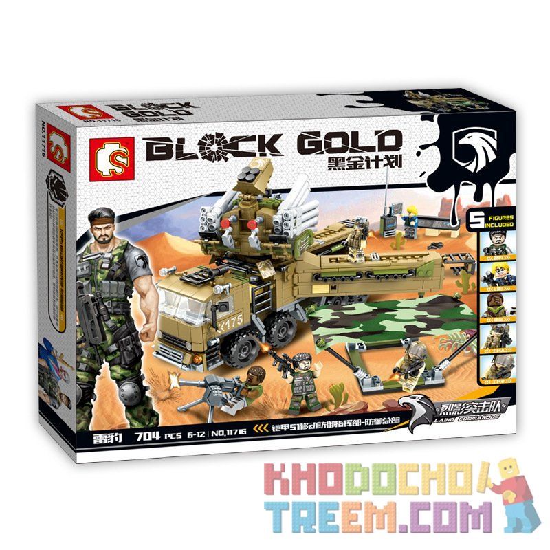 SEMBO 11716 non  HỆ THỐNG PHÒNG THỦ TẦM GẦN PANTSIR S1 bộ đồ chơi xếp lắp ráp ghép mô hình Black Gold Cuộc Chiến Vàng Đen 704 khối