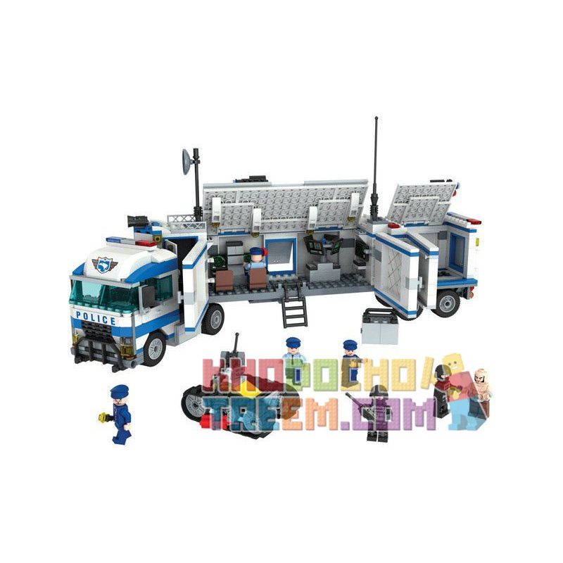 Winner 7005 Xếp hình kiểu Lego City Police Urban Police Mobile Command Vehicle Trung Tâm Chỉ Huy Trên Xe Tải Của Cảnh Sát 700 khối