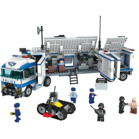 Winner 7005 non  TRUNG TÂM CHỈ HUY TRÊN XE TẢI CỦA CẢNH SÁT bộ đồ chơi xếp lắp ráp ghép mô hình Police CITY POLICE 700 khối