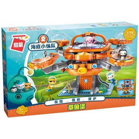 Enlighten 3708 Qman 3708 non  ĐỘI CỨU HỘ BIỂN bộ đồ chơi xếp lắp ráp ghép mô hình Octonauts Thám Hiểm Đại Dương 698 khối