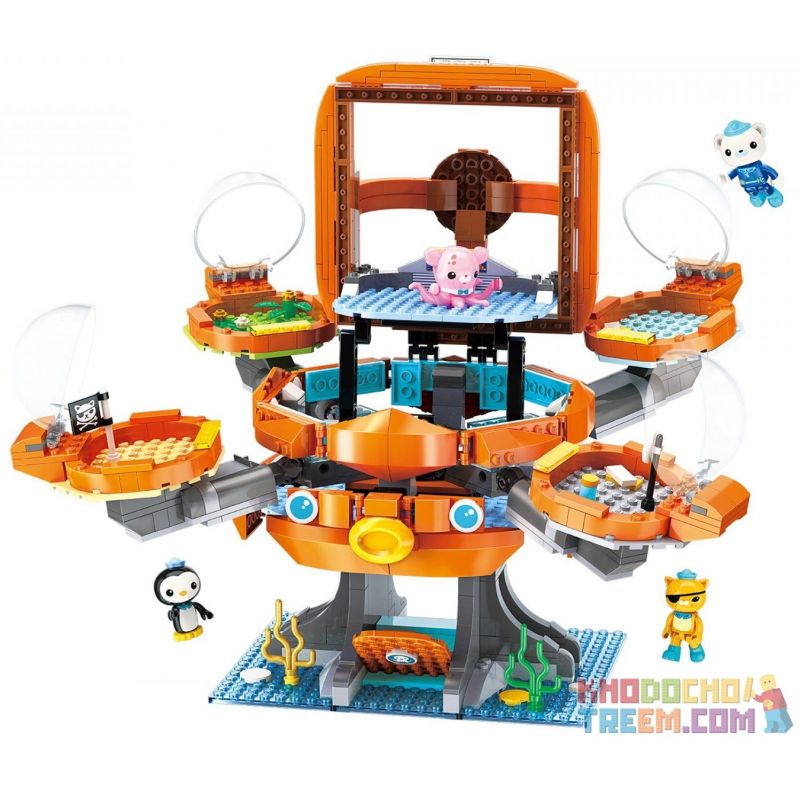 Enlighten 3708 Qman 3708 non  ĐỘI CỨU HỘ BIỂN bộ đồ chơi xếp lắp ráp ghép mô hình Octonauts Thám Hiểm Đại Dương 698 khối