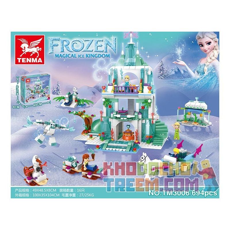 TENMA TM3006 3006 Xếp hình kiểu Lego DISNEY PRINCESS Lâu đài Elsa 694 khối