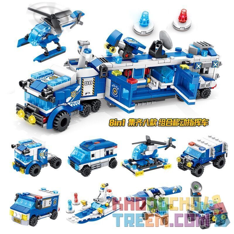 PanlosBrick 681001F 681001G 681001H 681001A 681001B 681001C 681001D 681001E Panlos Brick 681001F 681001G 681001H 681001A 681001B 681001C 681001D 681001E non  8 PHƯƠNG TIỆN NHỎ KẾT HỢP THÀNH XE TẢI CHỈ HUY bộ đồ chơi xếp lắp ráp ghép mô hình Police Cảnh Sát 694 khối