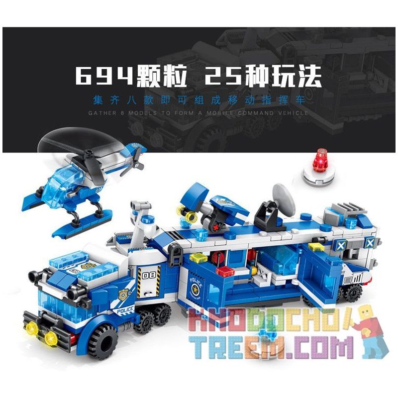 PanlosBrick 681001F 681001G 681001H 681001A 681001B 681001C 681001D 681001E Panlos Brick 681001F 681001G 681001H 681001A 681001B 681001C 681001D 681001E non  8 PHƯƠNG TIỆN NHỎ KẾT HỢP THÀNH XE TẢI CHỈ HUY bộ đồ chơi xếp lắp ráp ghép mô hình Police Cảnh Sát 694 khối