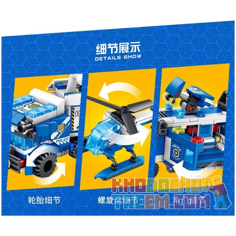 PanlosBrick 681001F 681001G 681001H 681001A 681001B 681001C 681001D 681001E Panlos Brick 681001F 681001G 681001H 681001A 681001B 681001C 681001D 681001E non  8 PHƯƠNG TIỆN NHỎ KẾT HỢP THÀNH XE TẢI CHỈ HUY bộ đồ chơi xếp lắp ráp ghép mô hình Police Cảnh Sát 694 khối