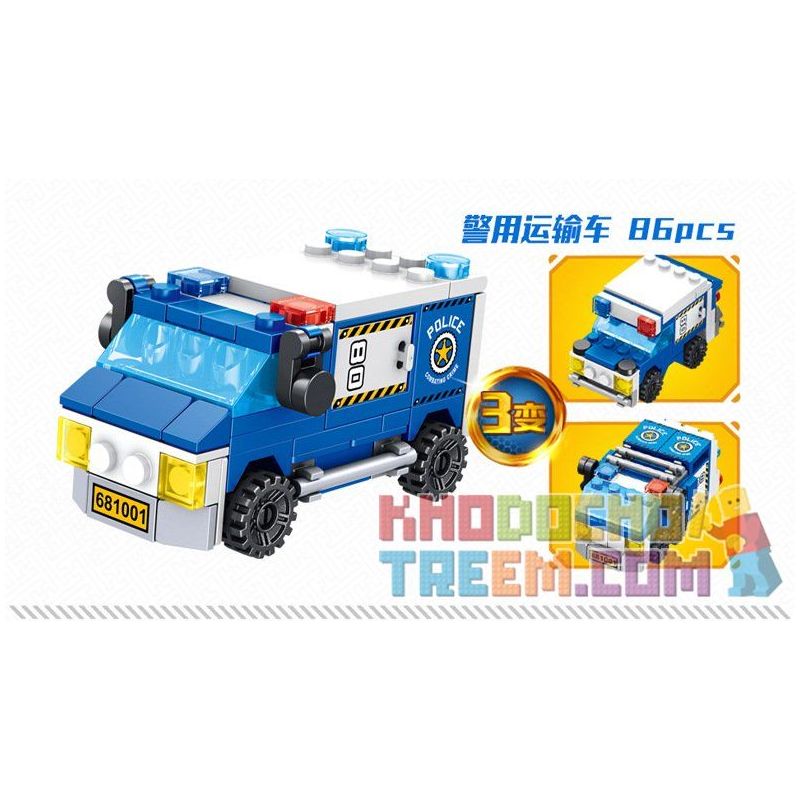 PanlosBrick 681001F 681001G 681001H 681001A 681001B 681001C 681001D 681001E Panlos Brick 681001F 681001G 681001H 681001A 681001B 681001C 681001D 681001E non  8 PHƯƠNG TIỆN NHỎ KẾT HỢP THÀNH XE TẢI CHỈ HUY bộ đồ chơi xếp lắp ráp ghép mô hình Police Cảnh Sát 694 khối