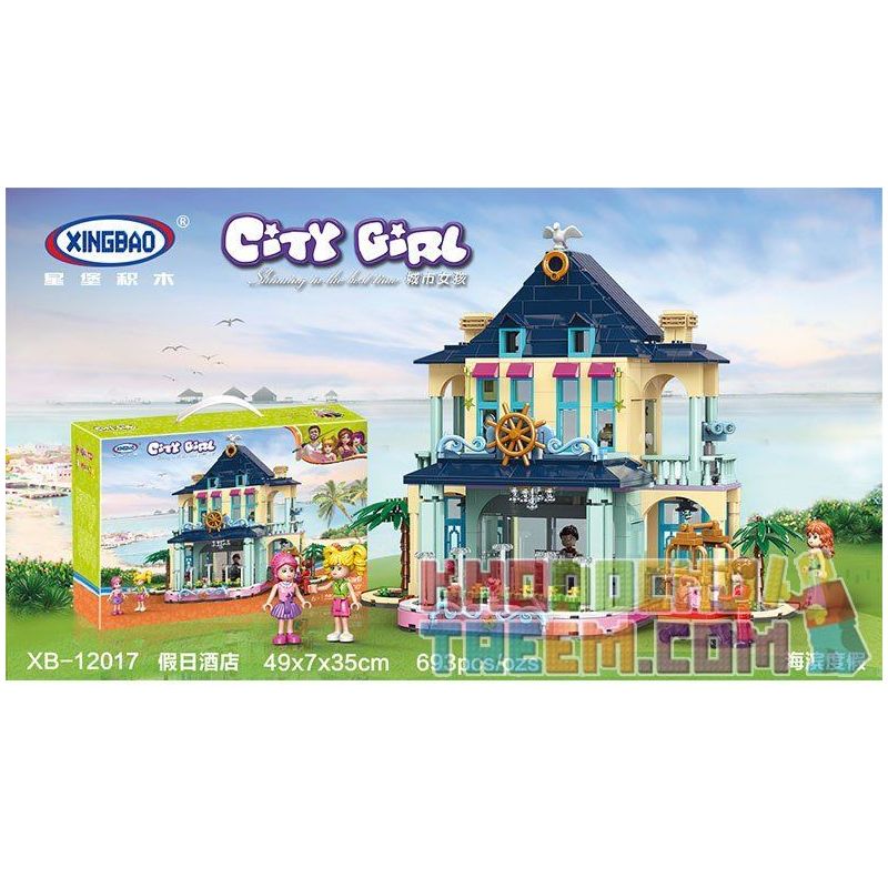XINGBAO XB-12017 12017 XB12017 non  BIỆT THỰ BÊN BỜ BIỂN CỦA CÁC CÔ GÁI bộ đồ chơi xếp lắp ráp ghép mô hình City Girl CITYGIRL HOLIDAY INN Thành Phố Con Gái 693 khối XINGBAO XB-12017 12017 XB12017 non  BIỆT THỰ BÊN BỜ BIỂN CỦA CÁC CÔ GÁI bộ đồ chơi xếp lắp ráp ghép mô hình City Girl CITYGIRL HOLIDAY INN Thành Phố Con Gái 693 khối