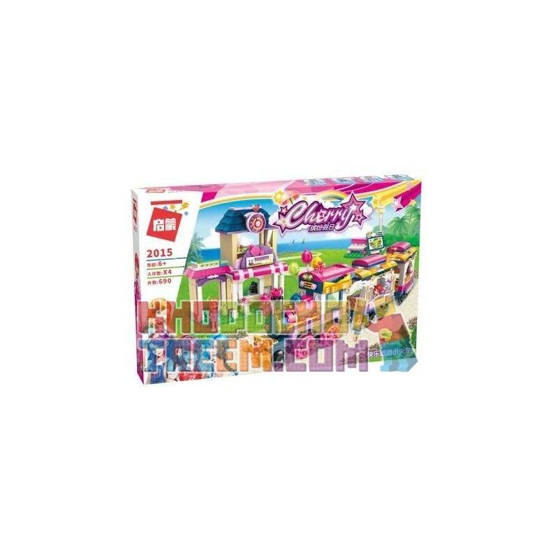 Enlighten 2015 Qman 2015 non  ĐOÀN TÀU SẮC MÀU bộ đồ chơi xếp lắp ráp ghép mô hình Cherry Cô Nàng Ngọt Ngào 690 khối